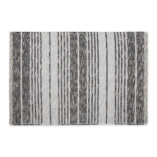 DII® Variegated Stripe Handwoven Recycled Yarn Rug